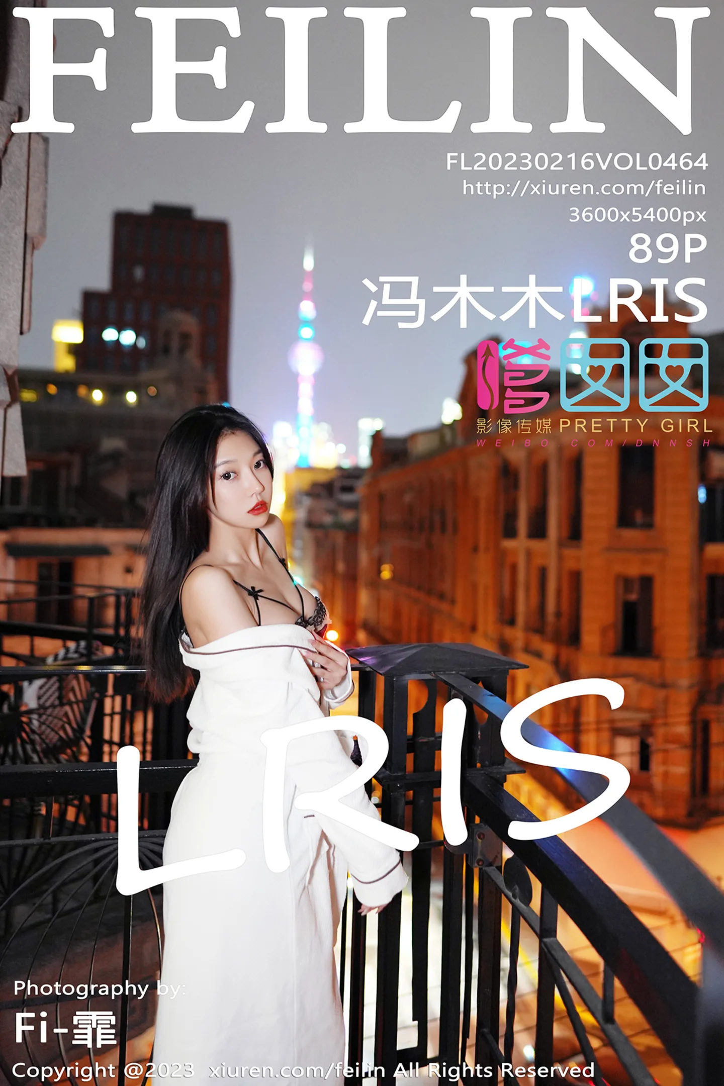 [FeiLin嗲囡囡]VOL.464_女神冯木木LRIS私房脱白色睡袍露黑色内衣配黑丝吊袜诱惑写真89P-秀人网 - XiuRen.Pro